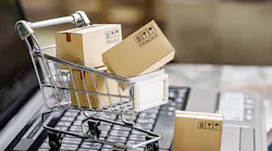 mini shopping cart on keyboard