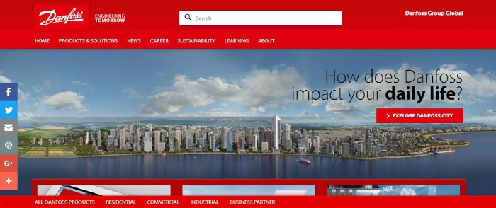 Danfoss website home page