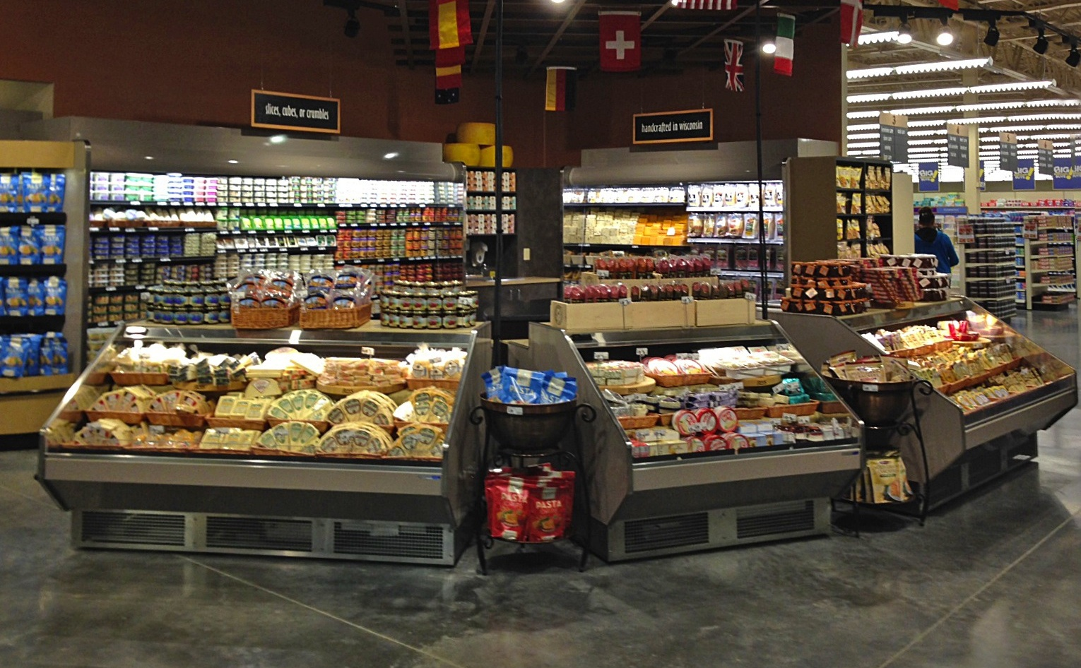 supermarket food cases