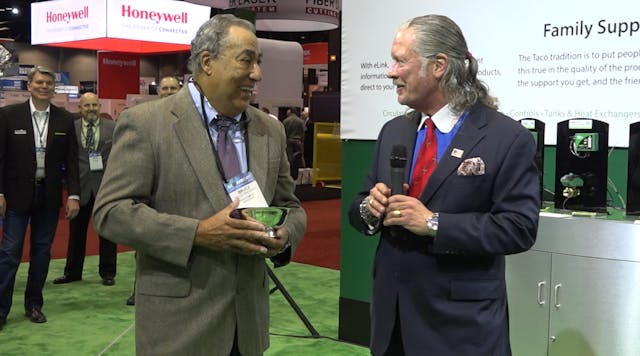 Taco Presents Dan Holohan Comfort Award at 2018 AHR Expo