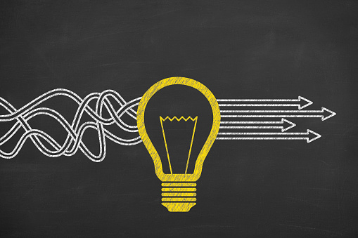 ideas entering light bulb