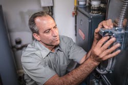 technician working on furnace technician working on furnace