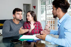 unhappy homeowners salesperson