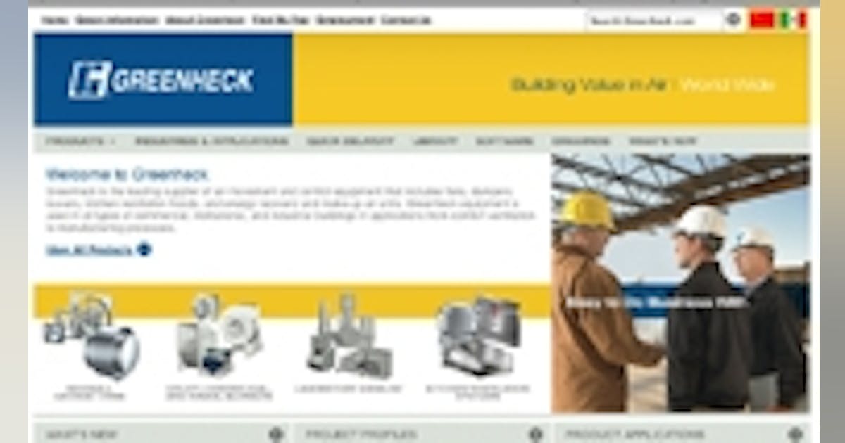 Greenheck Launches Redesigned Website Contracting Business