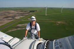 A student from Lake Region Statersquos wind energy technician program gets a birdrsquos eye view of a windmill Soon hersquoll be able to do this on campus A student from Lake Region Statersquos wind energy technician program gets a birdrsquos eye view of a windmill Soon hersquoll be able to do this on campus