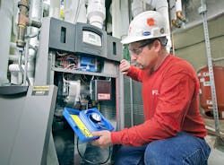 Venting should be checked annually Using the proper test equipment is one way to ensure that therersquos no blockage of sealedcombustion systems exhaust such as that found on this Laars NeoTherm boiler Venting should be checked annually Using the proper test equipment is one way to ensure that therersquos no blockage of sealedcombustion systems exhaust such as that found on this Laars NeoTherm boiler