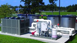 Trance sources report the Trane EarthWise&trade; Ice-Enhanced Air-Cooled Chiller Plant provides an energy efficient, more environmentally responsible cooling solution and is ideal for K-12 and commercial buildings. Photo courtesy of Trane.
