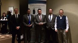 Pictured is the staff from HVAC Systems &amp; Solutions Ltd. in British Columbia, and along with Gil-Bar Industries (in New York City) took home the &apos;ClimaCool top sales performance for 2014&apos; from the reception. Names of winners left to right in photo: Andrew McKinney, Sales Engineer, Jeevan Thaker, Principal, co-owner, Glen Bereti, Sales Engineer, Wayne Clancy, Sales Engineer, Aaron Woods, Project Manager.