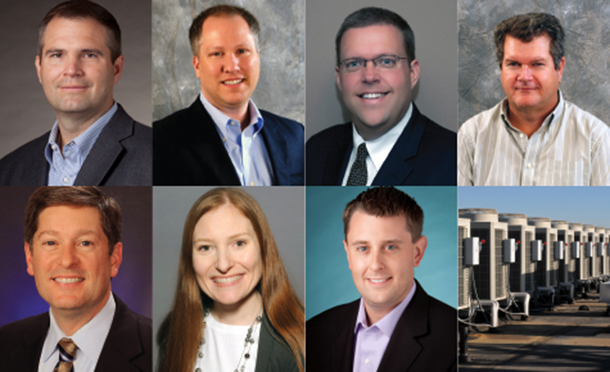 Top row from left Brent Johnson Brian Bogdan Dave Molin Edouard FerrierBottom row from left Jason Bingham Melissa Schumann Kevin Miskewicz