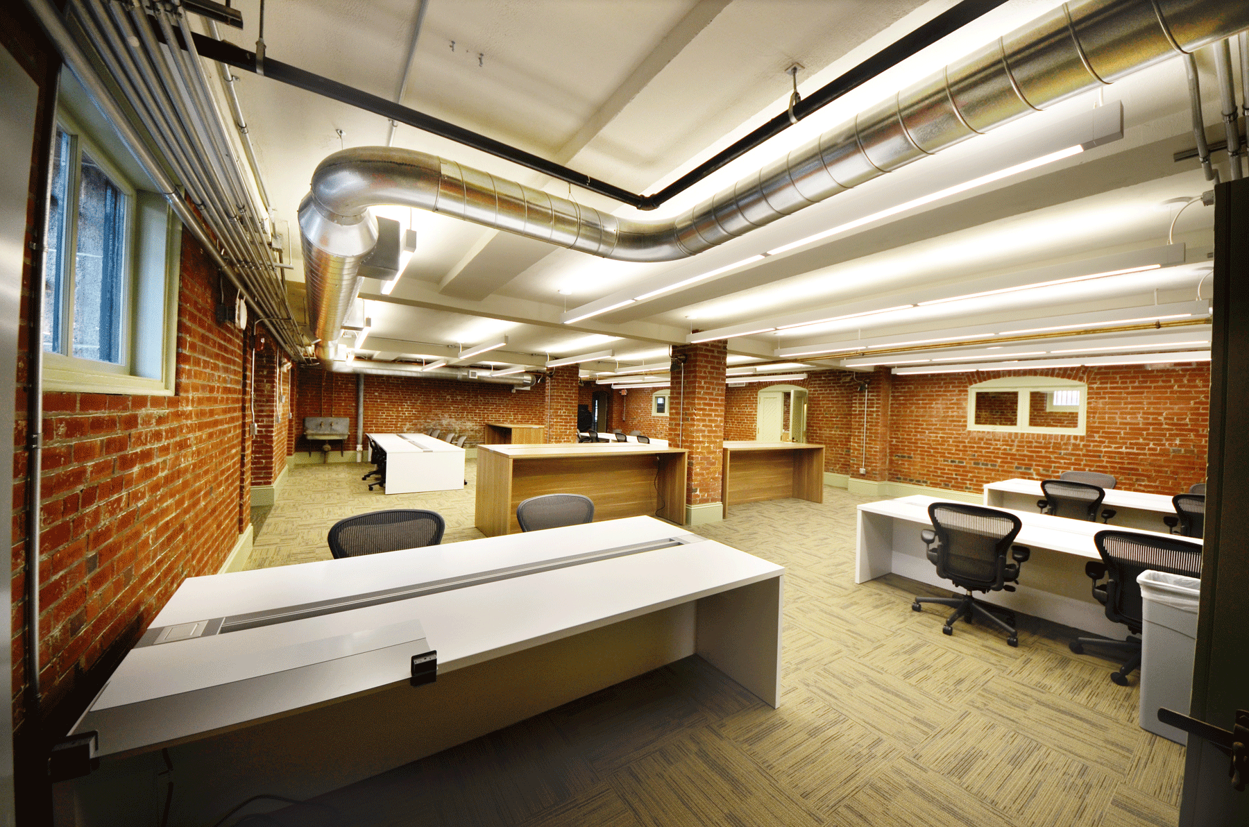 Wiegmann Associates fabricated and installed the ductwork throughout the facility This photo shows the remodeled attic area Photos by Ryan Beilsmith