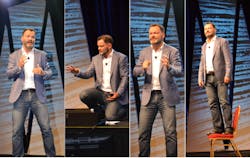 Jamie Clarke gave an animated inspiring and humorous account of his expeditions up Mt Everest Photos by Terry McIver Jamie Clarke gave an animated inspiring and humorous account of his expeditions up Mt Everest Photos by Terry McIver