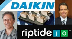 Michael Schwartz, top right, will join the Riptide board of directors. Mike Franco, CEO and co-founder, Riptide IO, said, &ldquo;As we&rsquo;ve partnered over the last two years, we believe, as does Daikin Applied, that there is significant potential in moving beyond the HVAC arena to the total building offering.&apos;