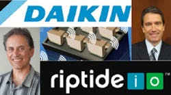 Michael Schwartz, top right, will join the Riptide board of directors. Mike Franco, CEO and co-founder, Riptide IO, said, &ldquo;As we&rsquo;ve partnered over the last two years, we believe, as does Daikin Applied, that there is significant potential in moving beyond the HVAC arena to the total building offering.&apos;