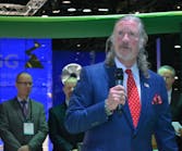 Taco owner/chairman John Hazen White, Jr. described the logic behind Taco&apos;s acquisition activity during the 2016 AHR Expo in Orlando, Fla. Photo by Terry McIver