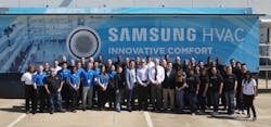 Samsung HVAC employees and the Roadshow team welcomed a large group of contractors to Samsung39s Roanoke Tex headquarters Samsung HVAC employees and the Roadshow team welcomed a large group of contractors to Samsung39s Roanoke Tex headquarters