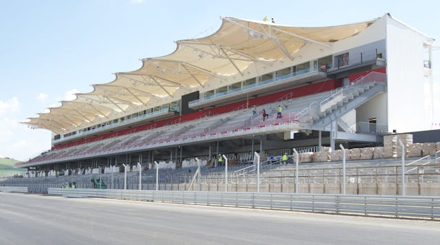 A section of the grandstand at the Formula 1 track in Austin, TX.
