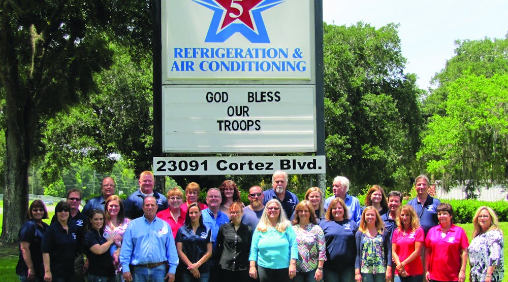 The team at 5-Star Refrigeration &amp; Air Conditioning&apos;s Brooksville, FL headquarters. They&apos;ll be joined by more soon, as the company continues to grow. Group photo by Jonathan Herrington.