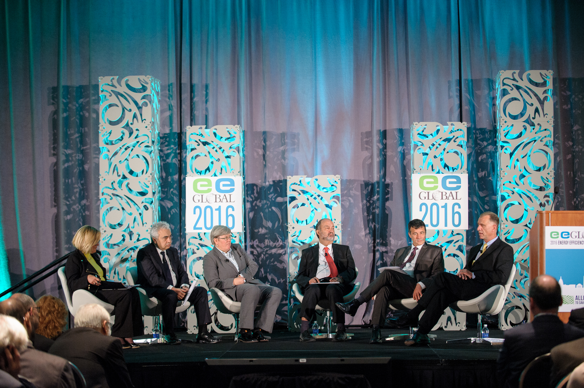 John Galyen president Danfoss North America participates in a plenary panel at the 2016 Energy Efficiency Global Forum alongside Dr Fatih Birol executive director International Energy Agency Kateri Callahan president Alliance to Save Energy Mark Kenber CEO The Climate Group and Rachel Kyte CEO Sustainable Energy for All SE4All to discuss international efforts to advance energy efficiency and double energy productivity