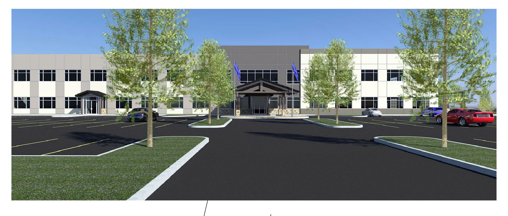 A computergenerated image of the new 130000squarefoot refrigerated beer warehouse