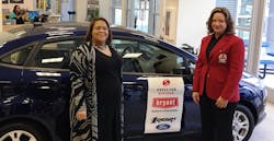 Leeza Crosby Edwards left and Natalie Tevis President of Airclaws Inc and Bryant Heating amp Cooling Systems Medal of Excellence recipient stand in front of the new Ford Fiesta donated to Leeza for her participation in the 39Dress for Success39 program Leeza Crosby Edwards left and Natalie Tevis President of Airclaws Inc and Bryant Heating amp Cooling Systems Medal of Excellence recipient stand in front of the new Ford Fiesta donated to Leeza for her participation in the 39Dress for Success39 program