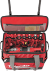 The main compartment provides a place to store larger tools, while a fold-down front portion of the bag reveals additional tool &amp; equipment storage pockets.