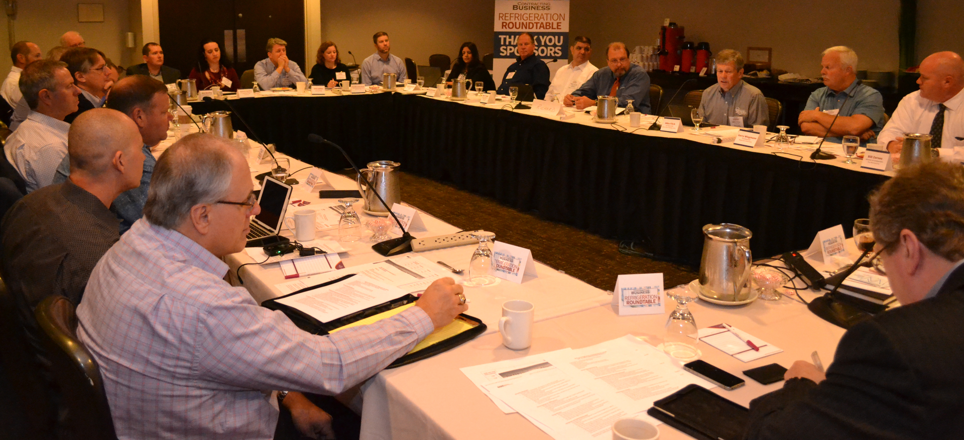 Each year the ContractingBusinesscom ldquoRefrigeration Roundtablerdquo brings commercial refrigeration contractors and supermarket executives together for a focused discussion of topics related to supermarket refrigerationPhotos by Terry McIver