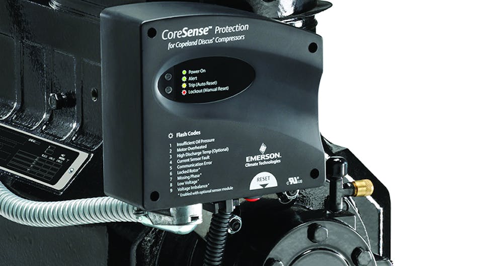 Emerson Core Sense protection unit mounted on compressor
