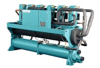 Along with QWC3 water-cooled scroll chillers, the Quantech line includes QTC2 (15-50 tons) and QTC3 (55-200 tons) air-cooled scroll chillers, as well as QTC4 (150-360 tons) variable-speed-drive air-cooled screw chillers.