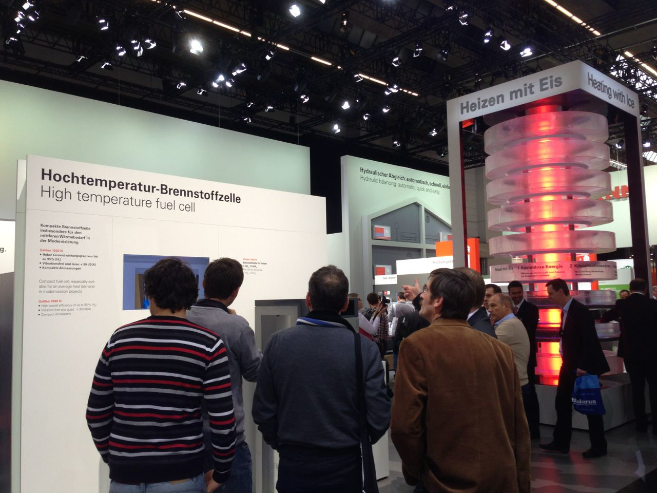 Viessmann displayed both high and lowtemperature fuel cell technology in their booth which was the size of a small city during the ISH 2013 tradeshow event in Frankfurt Germany