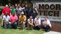 Moore Tech students who worked on the installation. All photos courtesy RectorSeal.