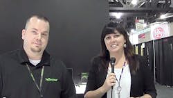 Hilmor Product Manager Brian Morrison discusses the compact swage tool with Associate Editor Kate Kelly at Comfortech 2013 Hilmor Product Manager Brian Morrison discusses the compact swage tool with Associate Editor Kate Kelly at Comfortech 2013