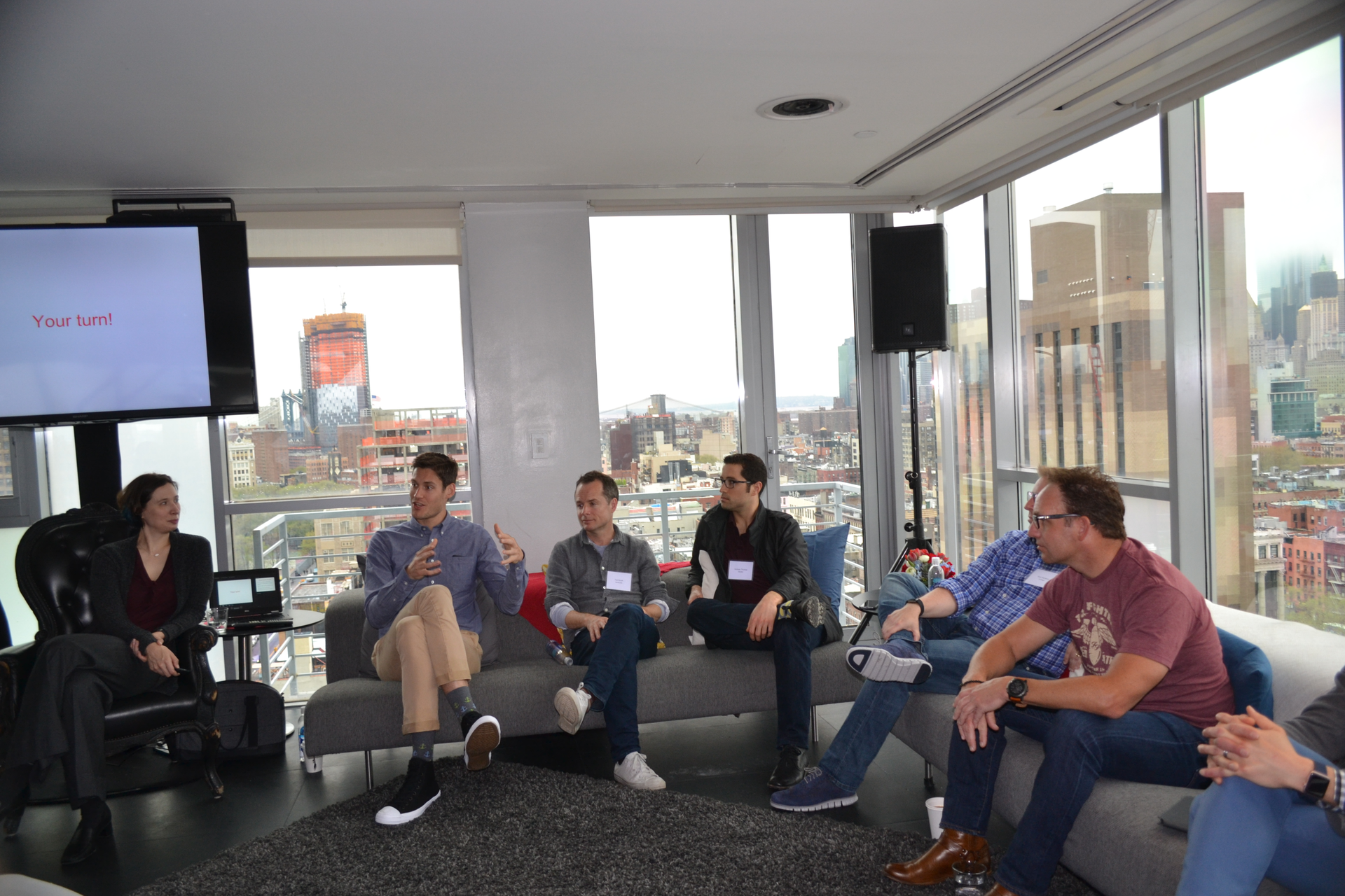 Appearing at Honeywell39s ldquoSmart Tech Smarter Expertsrdquo event were from left Stacey Higginbotham of IoT PodcastStacey on IOT Linden Tibbets Co Founder amp CEO IFTTT Ted Booth Senior Director of Honeywellrsquos User Experience Honeywell Andrew Thomas cofounder and Chief Revenue Officer SkyBell Rob Martens Futurist Director amp Vice President of Strategy amp Partnerships Schlage Brett Worthington Vice President of Global Business Development Samsung SmartThings Not pictured is Martin Heckmann Director