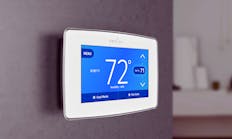 The Sensi Touch Wi-Fi Thermostat has a high-definition, color touchscreen and a clean design to fit the modern home.