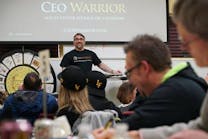 CEO Warrior founder Mike Agugliaro at a training event.
