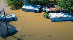flooded Texas homes