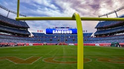Samsung gets a welcome to Denver Broncos Stadium.