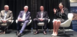 Jenny Stentz welcomes guests to the 'Changing Customer Demands' panel discussion. Jenny Stentz welcomes guests to the 'Changing Customer Demands' panel discussion.