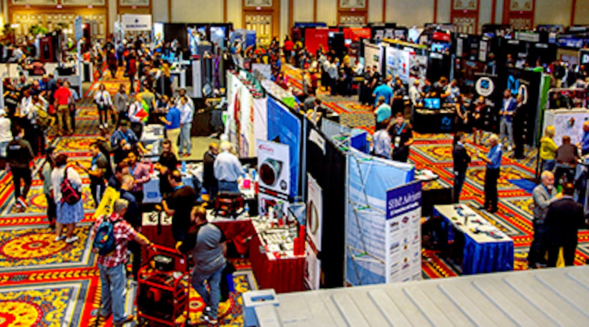 Section of the exhibit hall at 2019 Service World Expo.