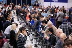 AHR Expo attendees register on-site during 2018 event. AHR Expo attendees register on-site during 2018 event.