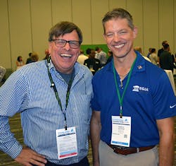 Rodney Koop, left, with James Leichter, consultant and president/CEO of Aptora Software, at 2017 Contractor Leadership LIVE.