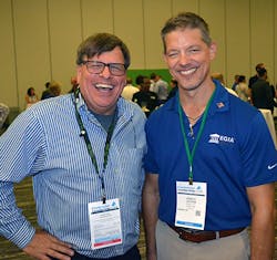 Rodney Koop, left, with James Leichter, consultant and president/CEO of Aptora Software, at 2017 Contractor Leadership LIVE. Rodney Koop, left, with James Leichter, consultant and president/CEO of Aptora Software, at 2017 Contractor Leadership LIVE.