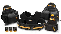 ToughBuilt tools 5-piece tool belt offering. Belt and pouches are durable with plenty of room for a variety of tools. ToughBuilt tools 5-piece tool belt offering. Belt and pouches are durable with plenty of room for a variety of tools.
