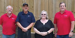 The Hiram, Ga.-based Kenco-Lusk management team (left to right): Tad Richison, vice president; Phillip Thomas, field service supervisor; Lisa Riley, office administrator; and CEO Ken Cooper. Not pictured is Jeff Salvo, installation manager.
