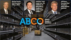 “The strategic alignment with ABCO provides a dynamic foothold for Daikin in the Northeast where ABCO is a leading distributor of a broad range of HVAC products from residential to industrial,” said Takayuki “Taka” Inoue, center, executive vice president and chief sales and marketing officer of Goodman/Daikin North America. “The strategic alignment with ABCO provides a dynamic foothold for Daikin in the Northeast where ABCO is a leading distributor of a broad range of HVAC products from residential to industrial,” said Takayuki “Taka” Inoue, center, executive vice president and chief sales and marketing officer of Goodman/Daikin North America.