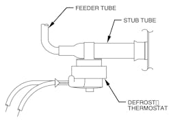 Simple diagram of a Carrier defrost thermostat. Simple diagram of a Carrier defrost thermostat.