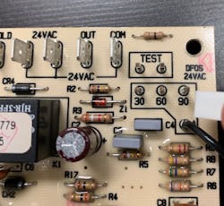 A universal ICM 300 defrost board test and time terminals. A universal ICM 300 defrost board test and time terminals.