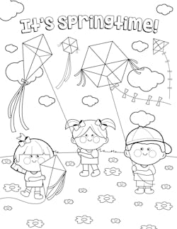 3 March Spring Coloring Page Freebie