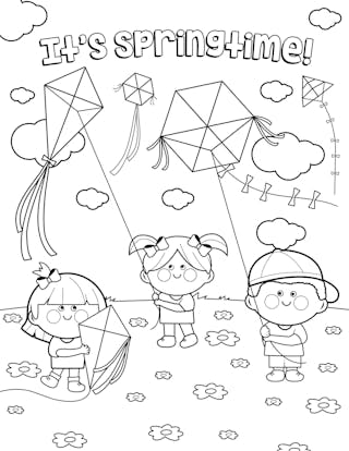 3 March Spring Coloring Page Freebie