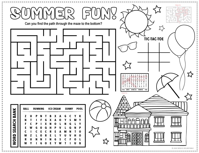 6 June Summer Game Sheet