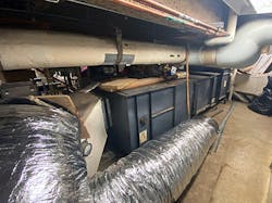 BEFORE photo shows the needful condition of the hospital’s air handling unit. Baikal Mechanical BEFORE photo shows the needful condition of the hospital’s air handling unit. Baikal Mechanical